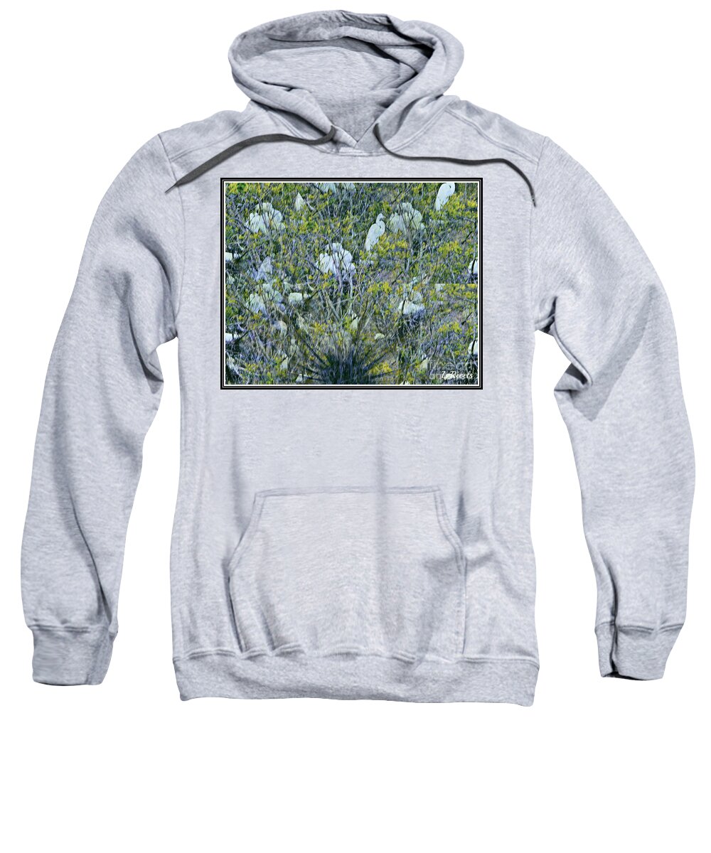 Egret Sweatshirt featuring the photograph Egrets at Roost by Leslie Revels