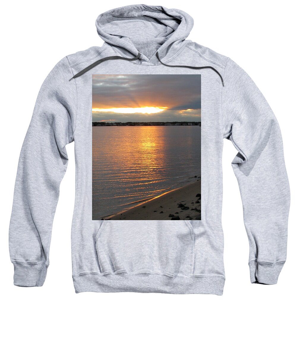 Sunset Sweatshirt featuring the painting End of day by Clara Sue Beym