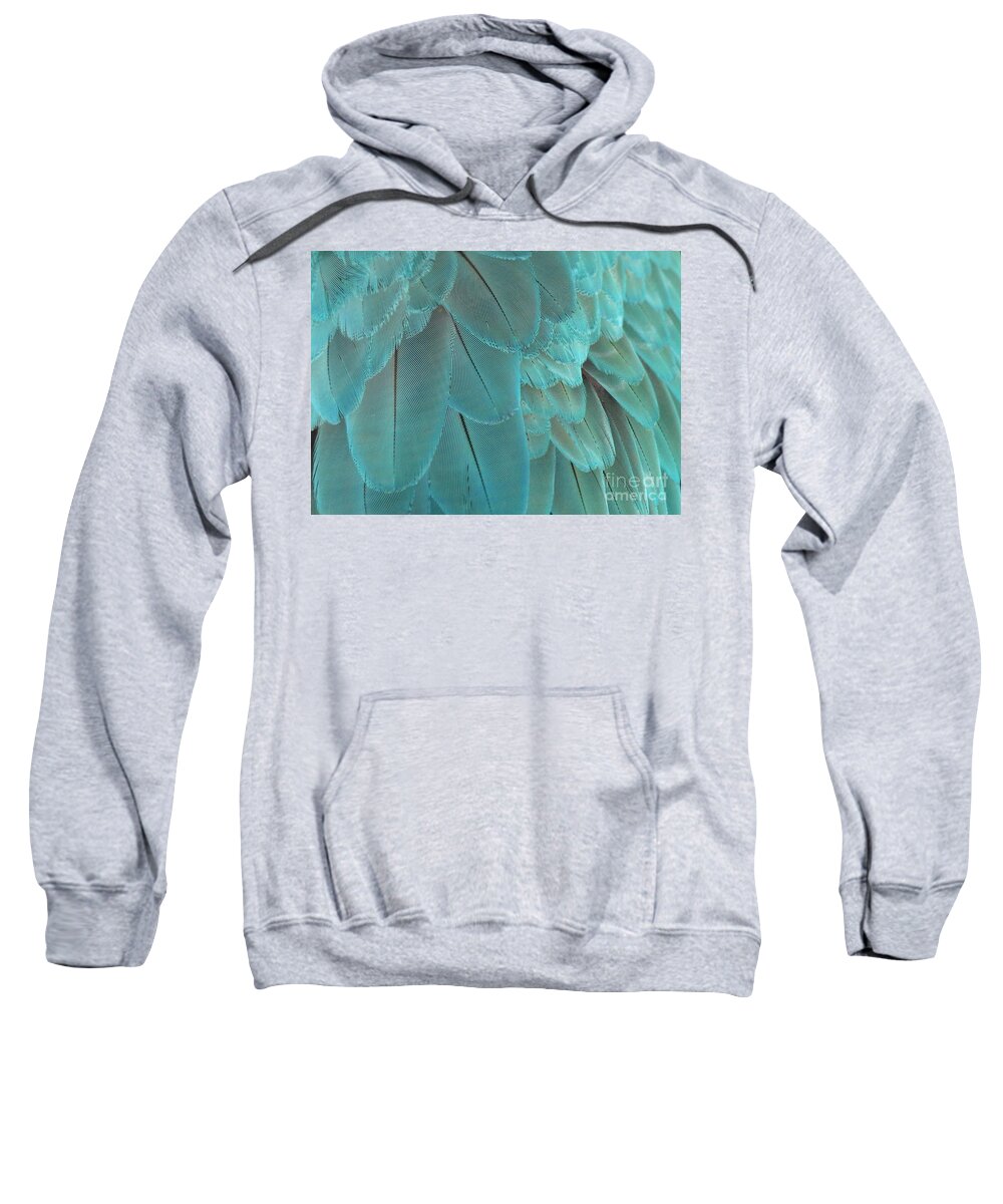 Feather Sweatshirt featuring the photograph Feathery Turquoise by Sabrina L Ryan