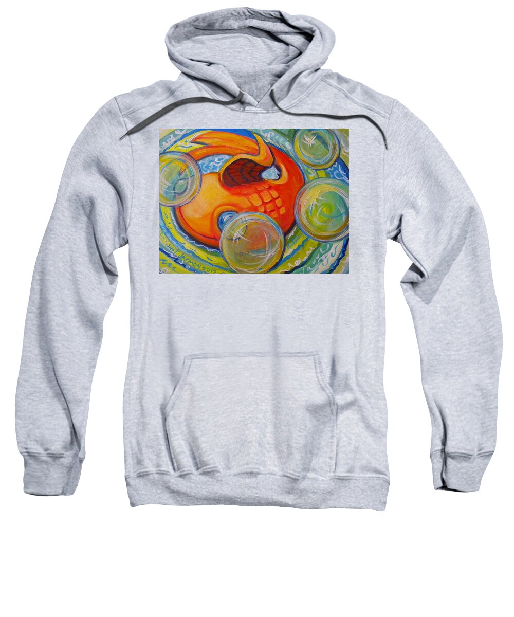 Fish Sweatshirt featuring the painting Fish Fun by Jeanette Jarmon