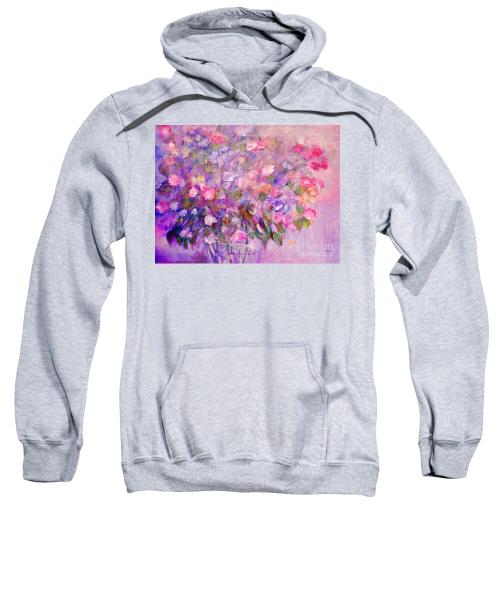 Flowers Sweatshirt featuring the painting Flowers for Mother by Claire Bull