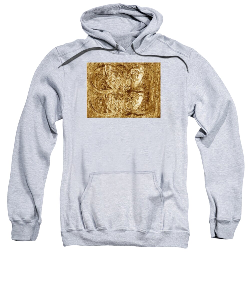 Abstract Sweatshirt featuring the mixed media Golden Bangle by Georgiana Romanovna
