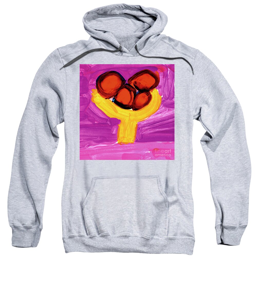 Apples Sweatshirt featuring the painting Happy Fruit by Cortland Bobczynski Age Six