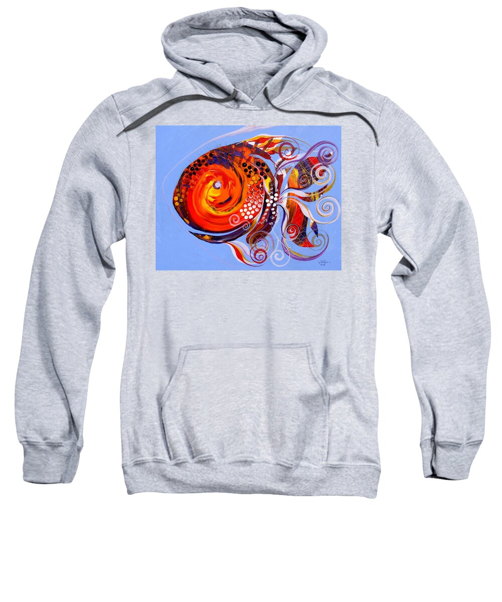 Fish Paintings Sweatshirt featuring the painting Happy Rainbow Fish by J Vincent Scarpace