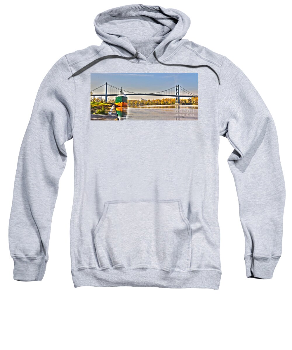 Toledo Ohio Sweatshirt featuring the photograph Hi-Level Bridge by Jack Schultz