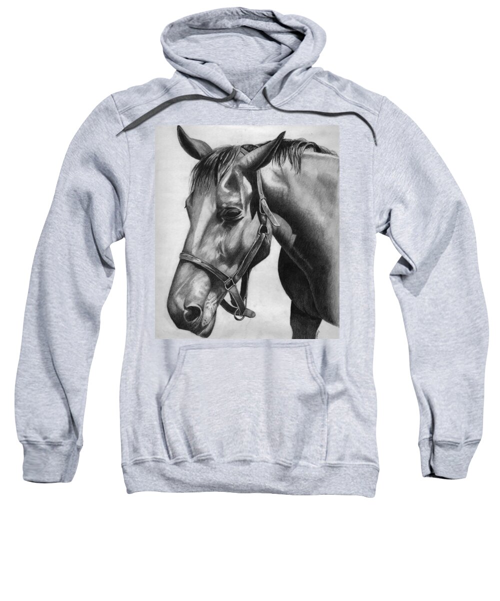 Horse Sweatshirt featuring the drawing Horse by Vic Ritchey