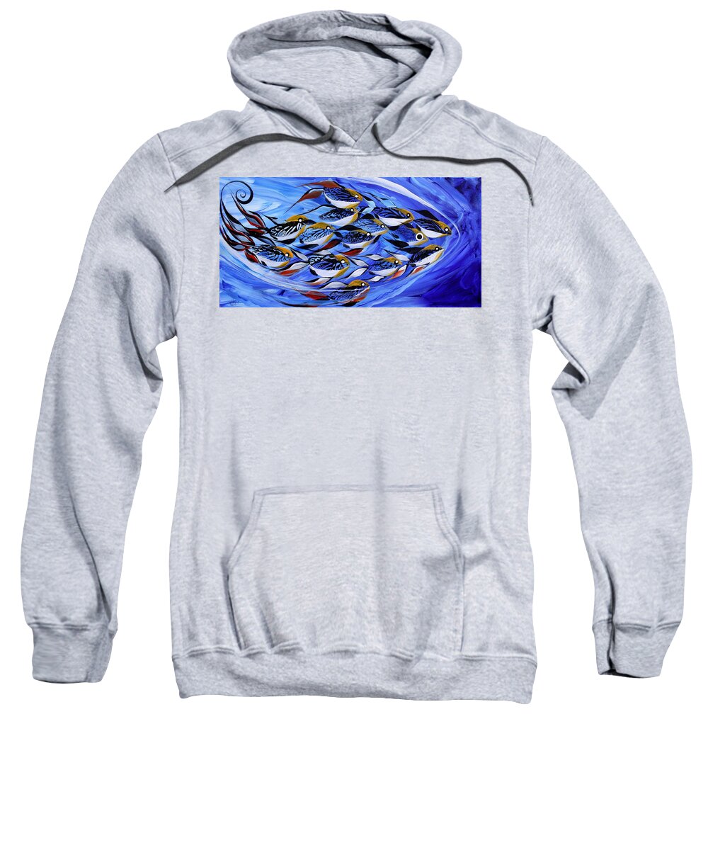 Fish Sweatshirt featuring the painting Keep it Together by J Vincent Scarpace