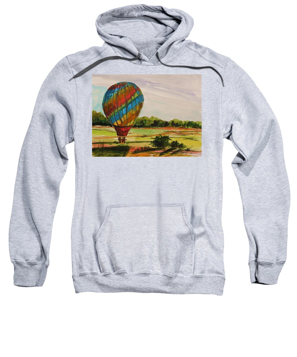 Hot Air Balloon Sweatshirt featuring the painting Lift Off by John Williams