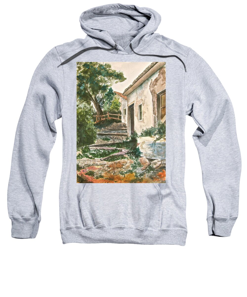 Greece Sweatshirt featuring the painting Millstone Aria by Frank SantAgata