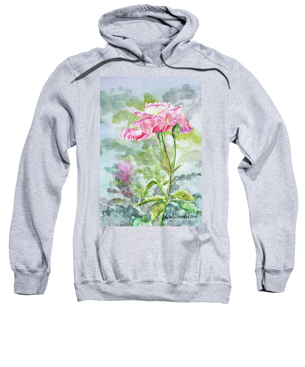 Pink Sweatshirt featuring the painting Pink Lady by Kathryn Duncan