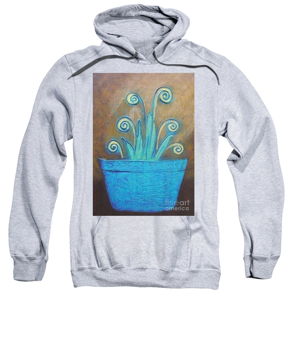 Plant Sweatshirt featuring the painting Plant Pot by Monika Shepherdson