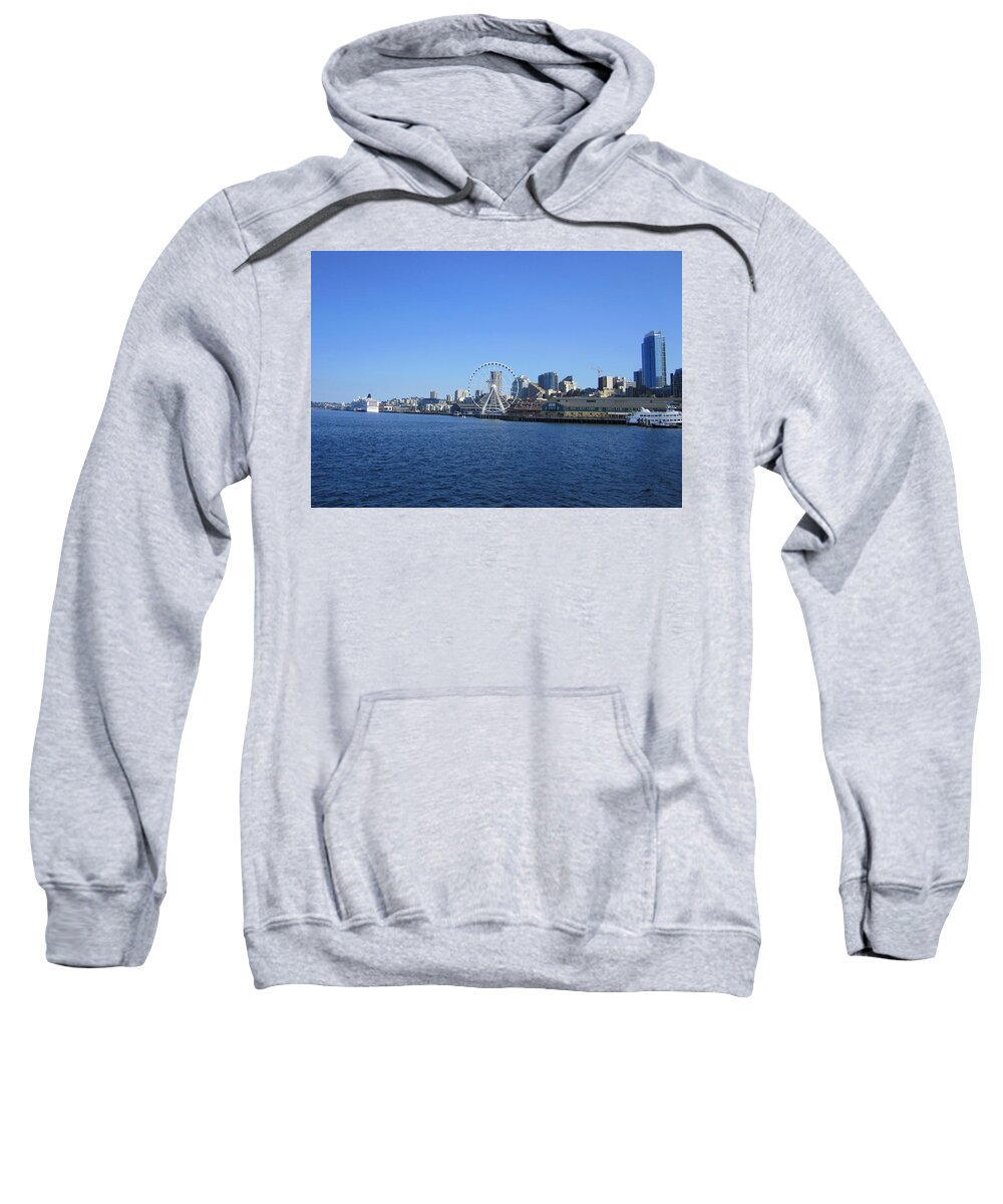 Seattle Waterways Sweatshirt featuring the photograph Seattle Waterway Cityscape by Kym Backland