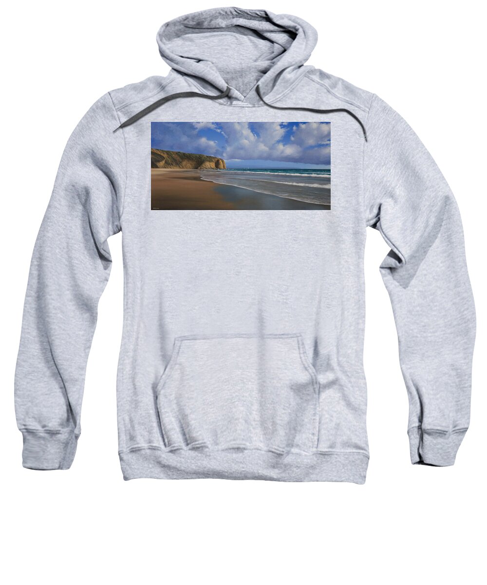 Strand Beach Sweatshirt featuring the painting Strands Beach Dana Point Painting by Cliff Wassmann