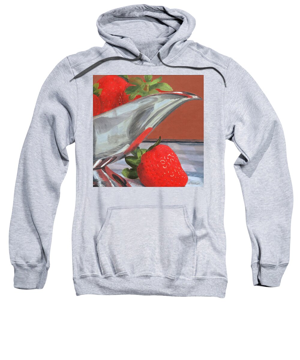 Strawberries Sweatshirt featuring the painting Strawberry Season by Lynne Reichhart