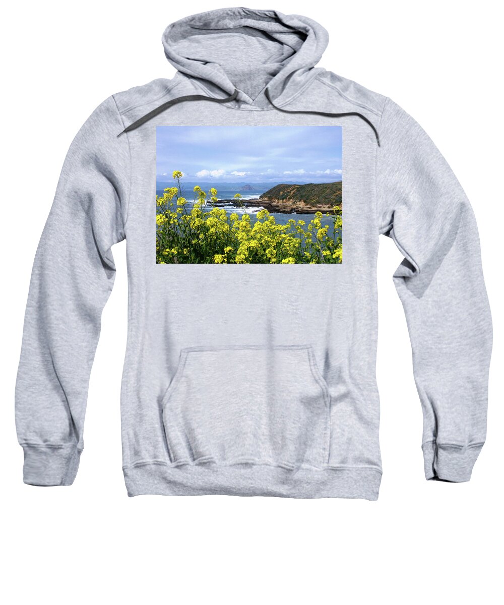 Landscape Sweatshirt featuring the photograph Through Yellow Flowers by Lorraine Devon Wilke