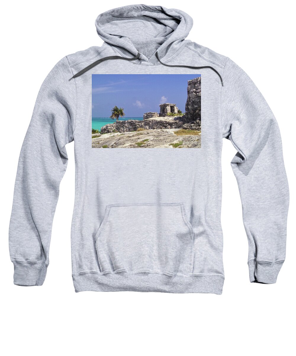Tulum Sweatshirt featuring the photograph Tulum by the Sea by Kimberly Blom-Roemer