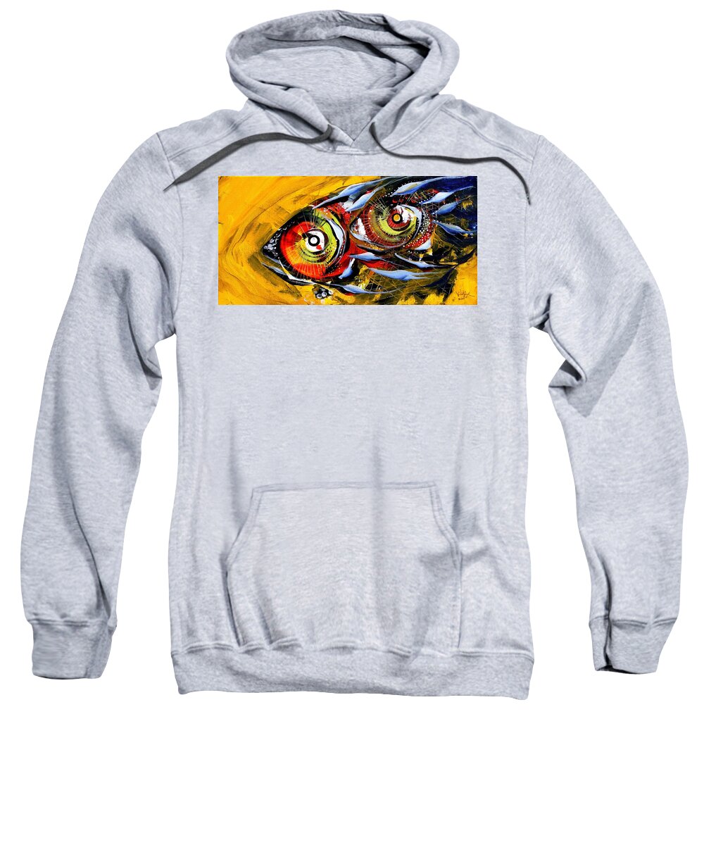 Fish Sweatshirt featuring the painting Two Around the World by J Vincent Scarpace