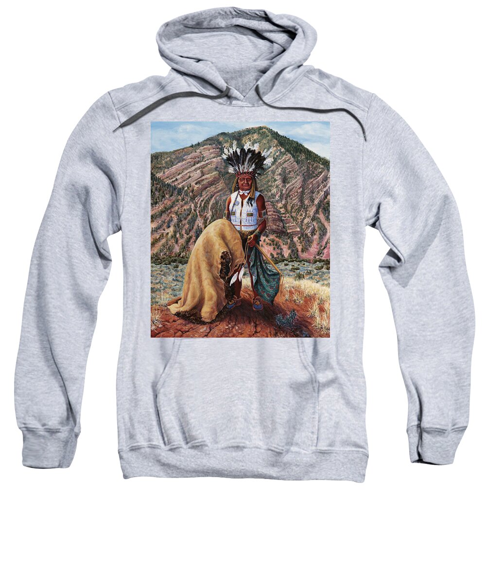 Indian Sweatshirt featuring the painting Unca Sam by Page Holland