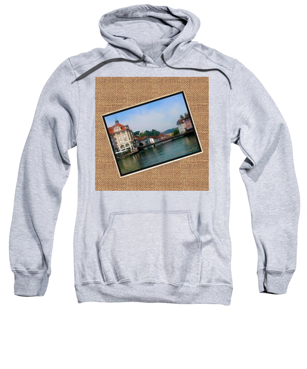 Watershots Sweatshirt featuring the photograph View Of Lucerne, 2001 #vacations by Anna Porter