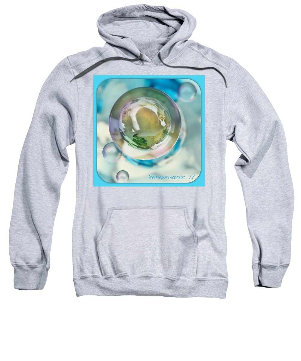 Floral Sweatshirt featuring the photograph White Gladiola Marble In A Bubble by Anna Porter