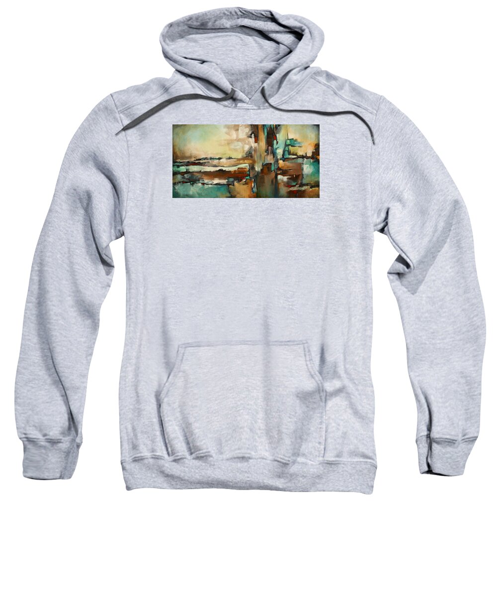 Abstract Sweatshirt featuring the painting ' The Border ' by Michael Lang