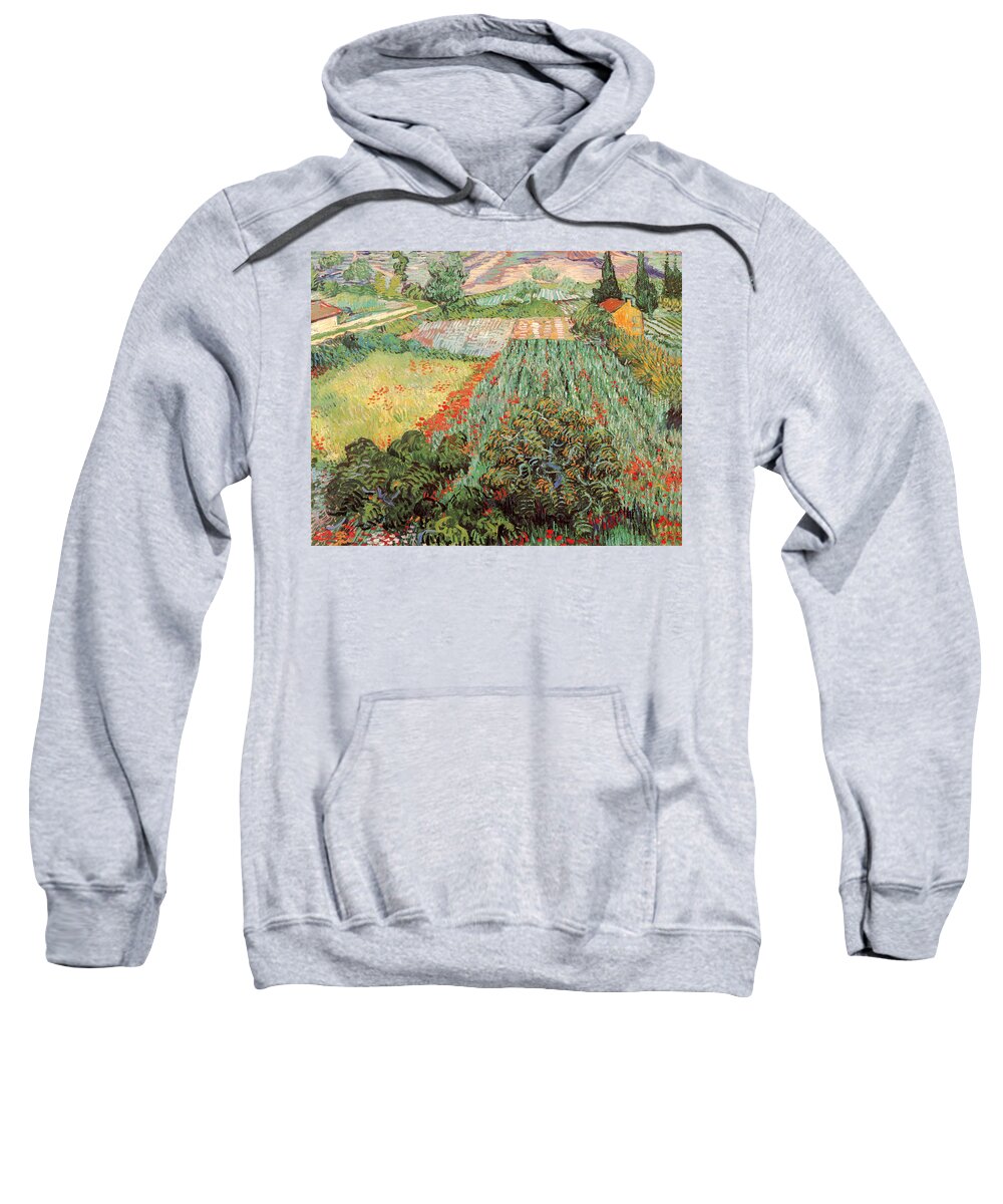 Vincent Van Gogh Sweatshirt featuring the painting Field with Poppies #3 by Vincent Van Gogh