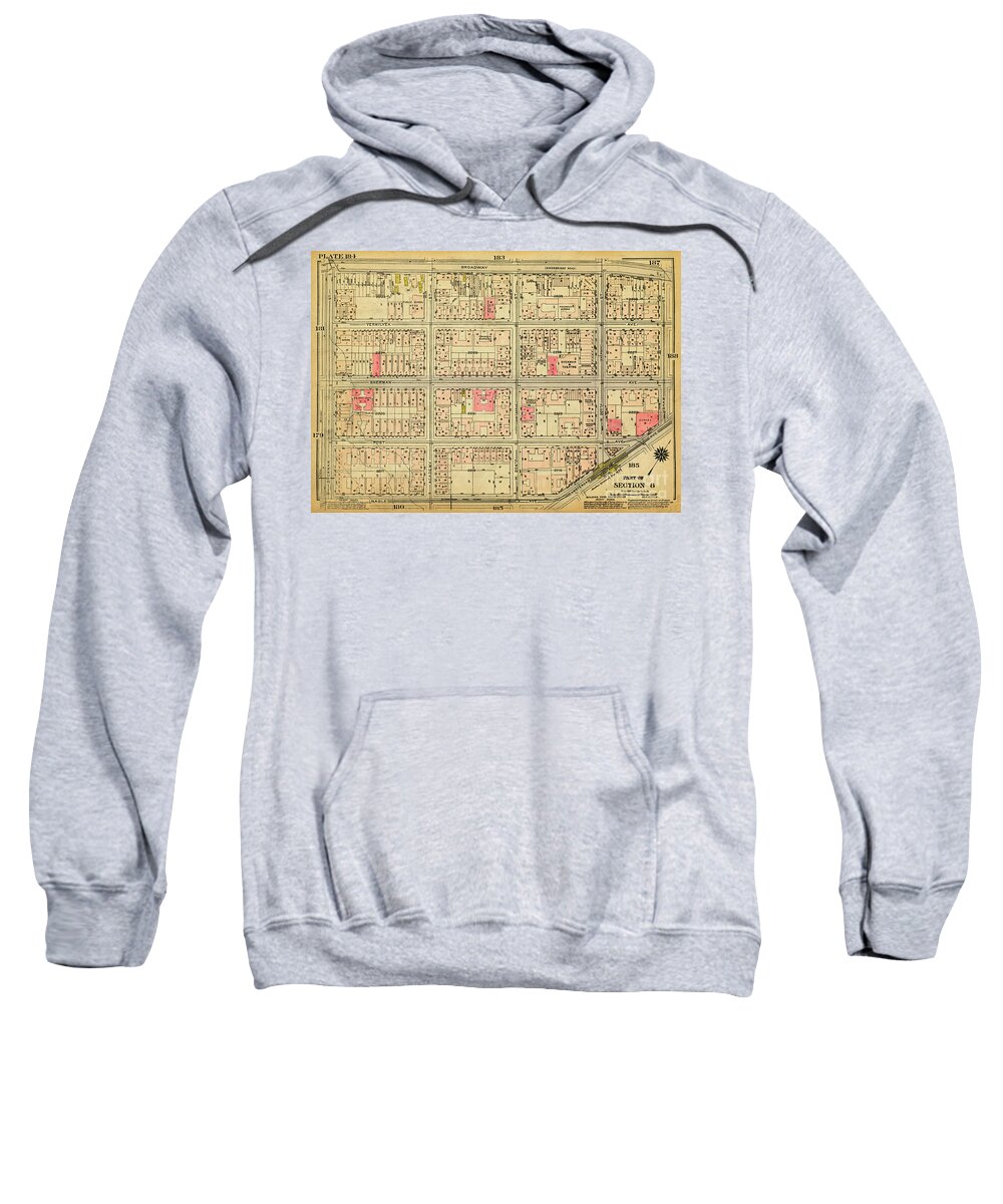 Inwood Sweatshirt featuring the photograph 1927 Inwood Map by Cole Thompson
