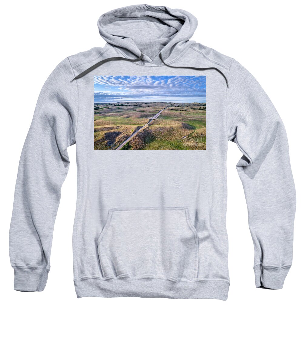 Nebraska Sweatshirt featuring the photograph aerial view of Nebraska Sandhills #1 by Marek Uliasz