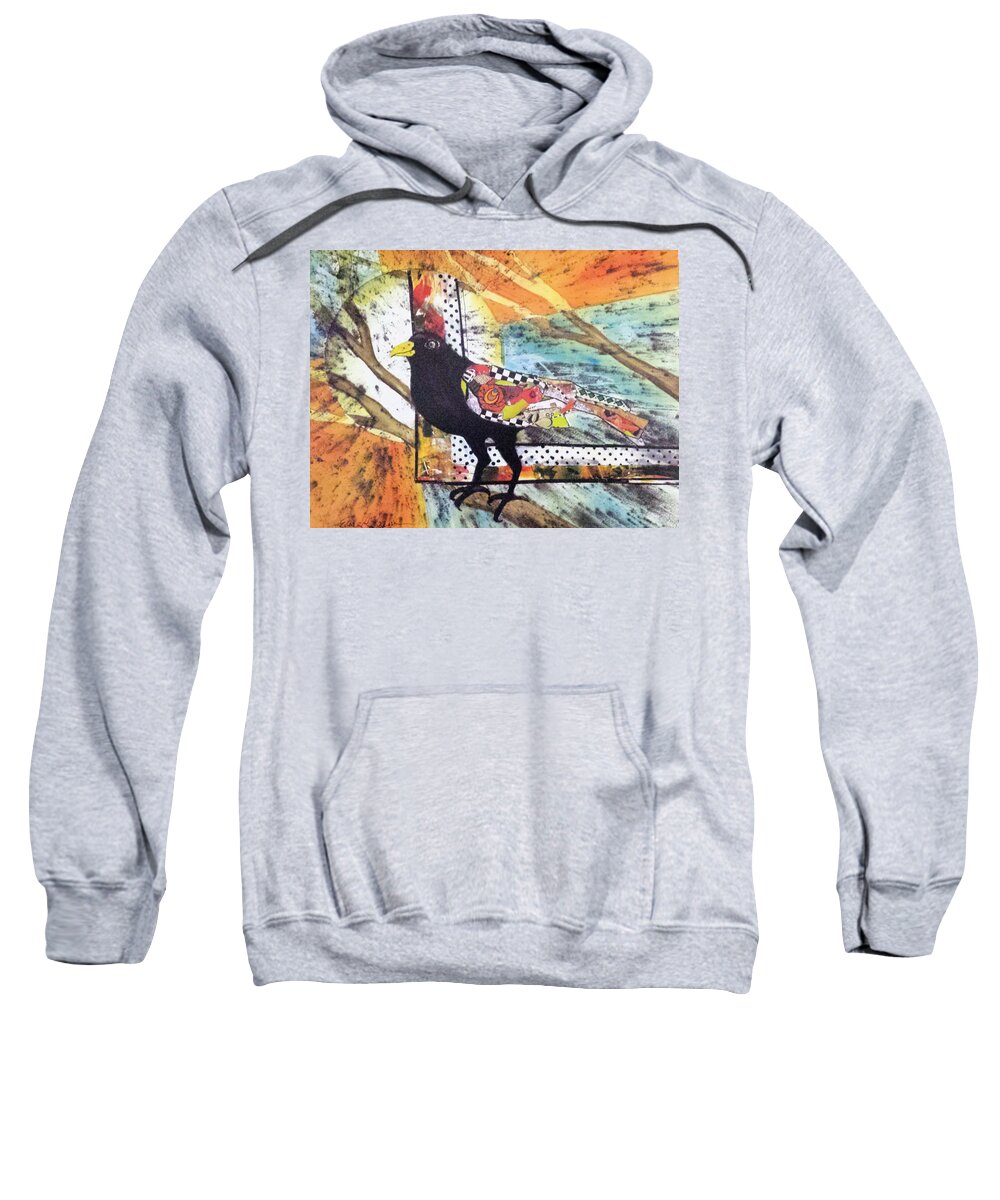 Crow Sweatshirt featuring the painting American Crow by Elise Boam