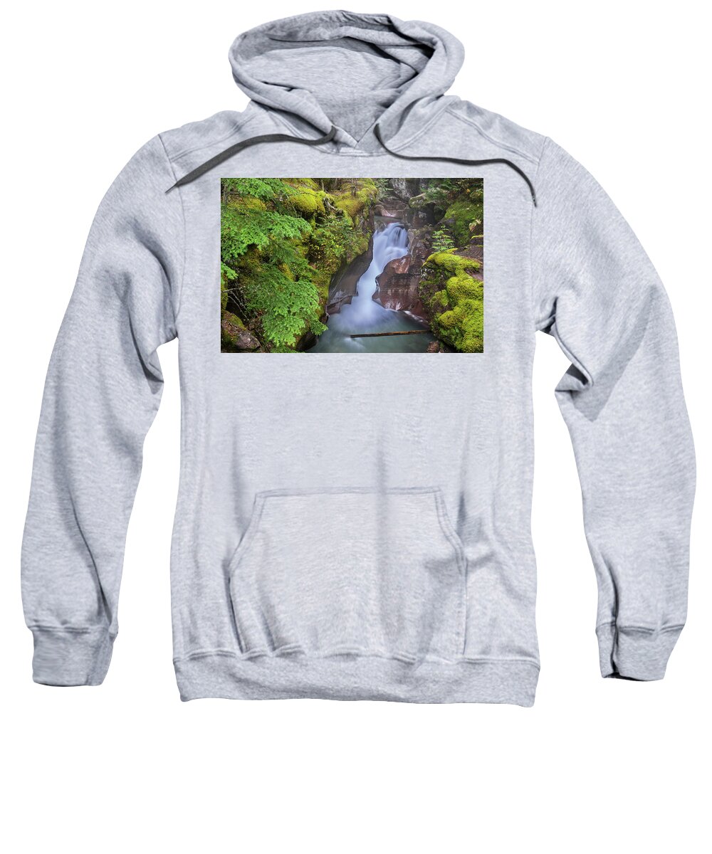 Water Fall Sweatshirt featuring the photograph Avalanche Gorge #1 by Jack Bell