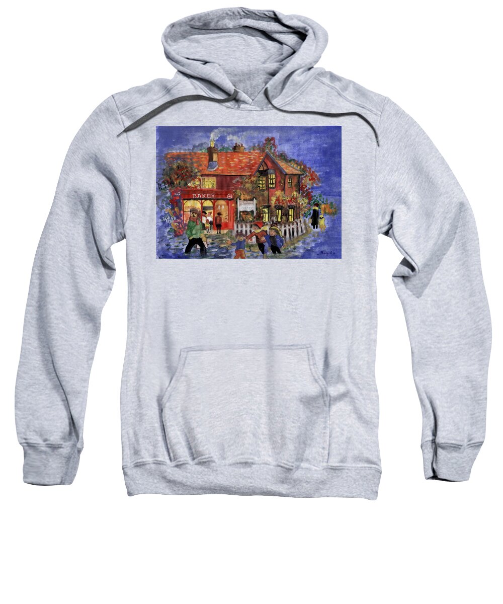 Christmas Sweatshirt featuring the painting Bakers Inn by Manjiri Kanvinde