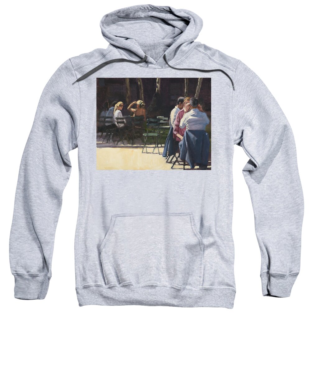 People Sweatshirt featuring the painting Break Time #2 by Tate Hamilton