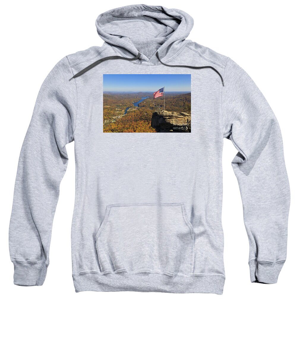 Chimney Sweatshirt featuring the photograph Chimney Rock in the Fall #1 by Jill Lang