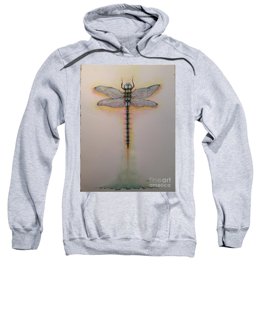 Dragonfly Sweatshirt featuring the painting Drag On Fly by M J Venrick