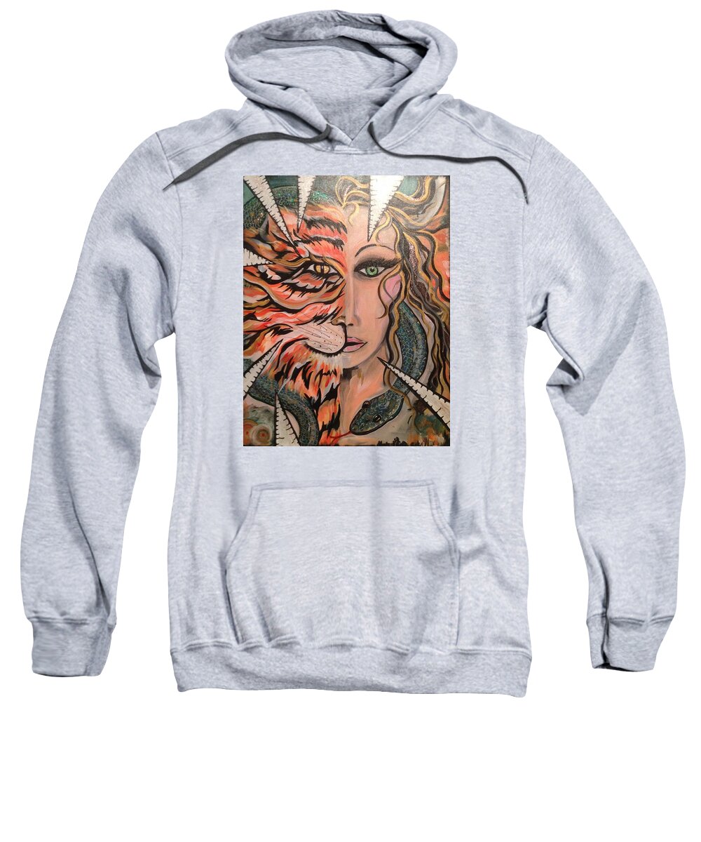  Sweatshirt featuring the painting Essence of Prowess by Tracy Mcdurmon