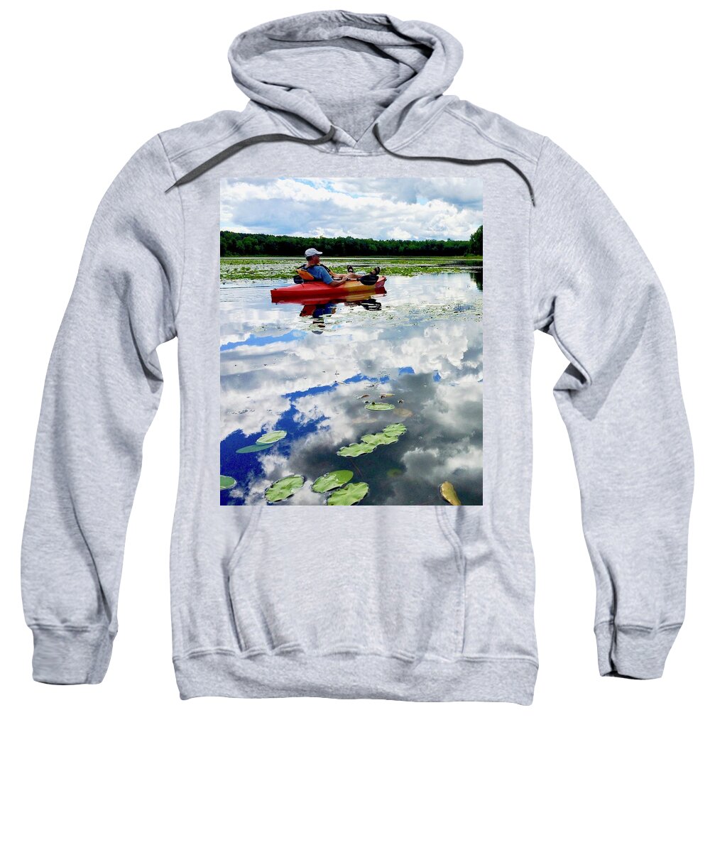 Kayak Sweatshirt featuring the photograph Floating in the Sky #1 by Sarah Lilja