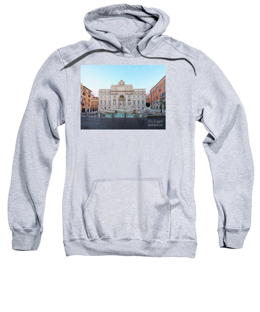Rome Sweatshirt featuring the photograph Fountain di Trevi and Sunrise, Rome by Anastasy Yarmolovich
