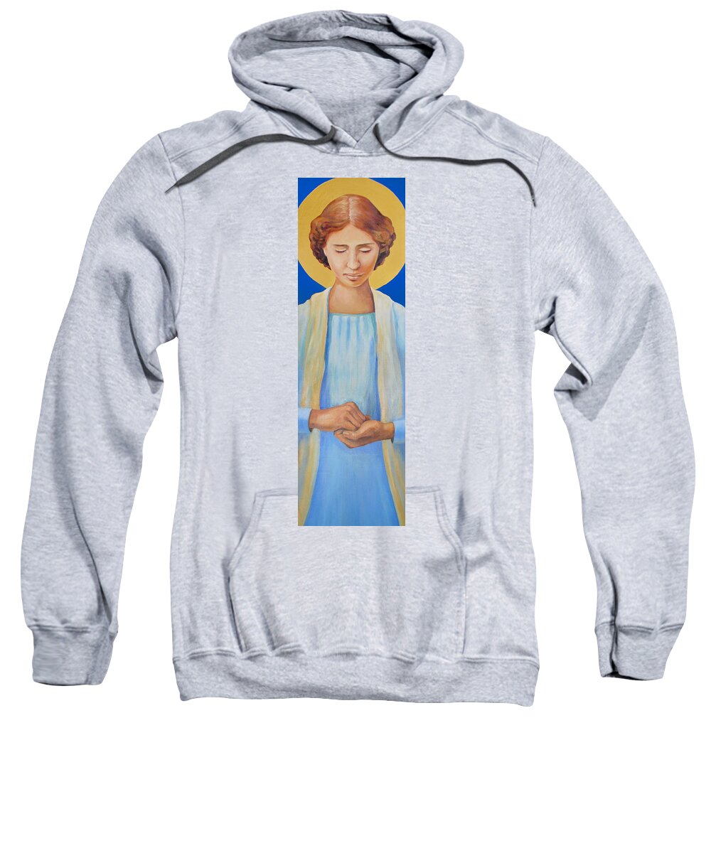 Helen Keller Sweatshirt featuring the painting Helen Keller by Linda Ruiz-Lozito