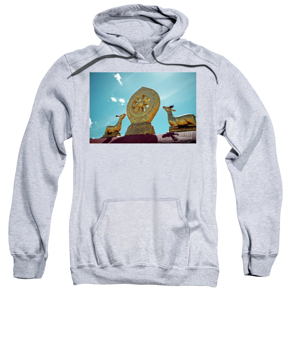 Tibet Sweatshirt featuring the photograph Lhasa Jokhang Temple Fragment Tibet #1 by Raimond Klavins