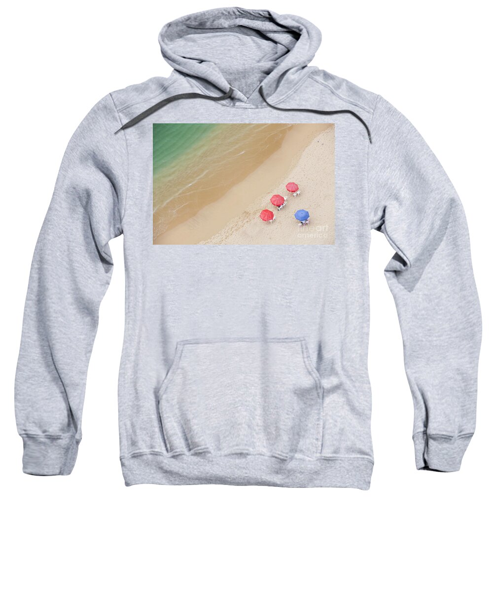  Sweatshirt featuring the photograph Looking down at a beach #2 by Anthony Totah