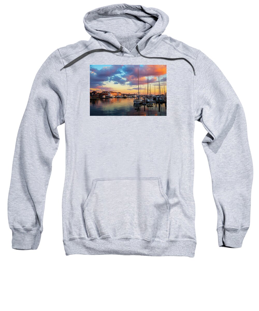 Boat Sweatshirt featuring the photograph Newports Dusk #1 by Karol Livote