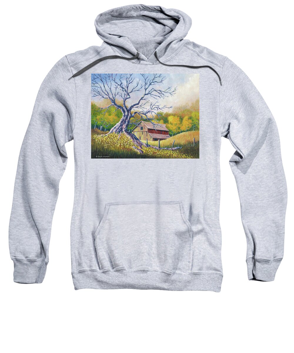 Landscape Sweatshirt featuring the painting Old Barn #1 by Douglas Castleman