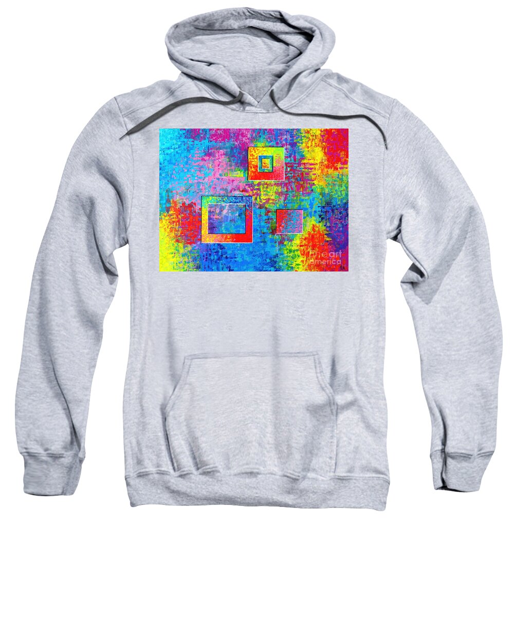 Color Sweatshirt featuring the painting Portals Of Color by Jeremy Aiyadurai