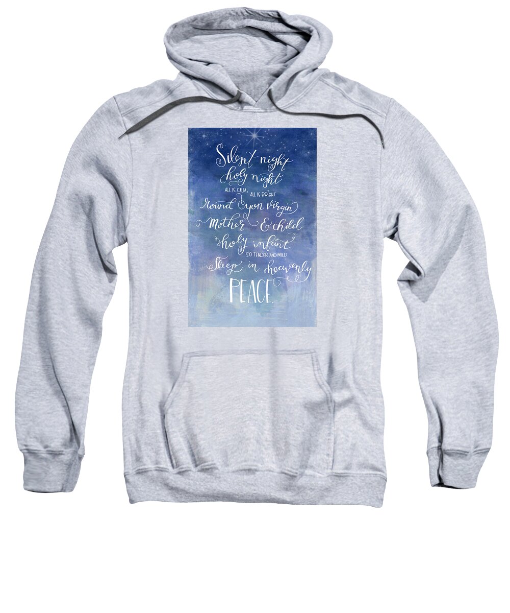 Silent Night Sweatshirt featuring the mixed media Silent Night Holy Night #1 by Nancy Ingersoll