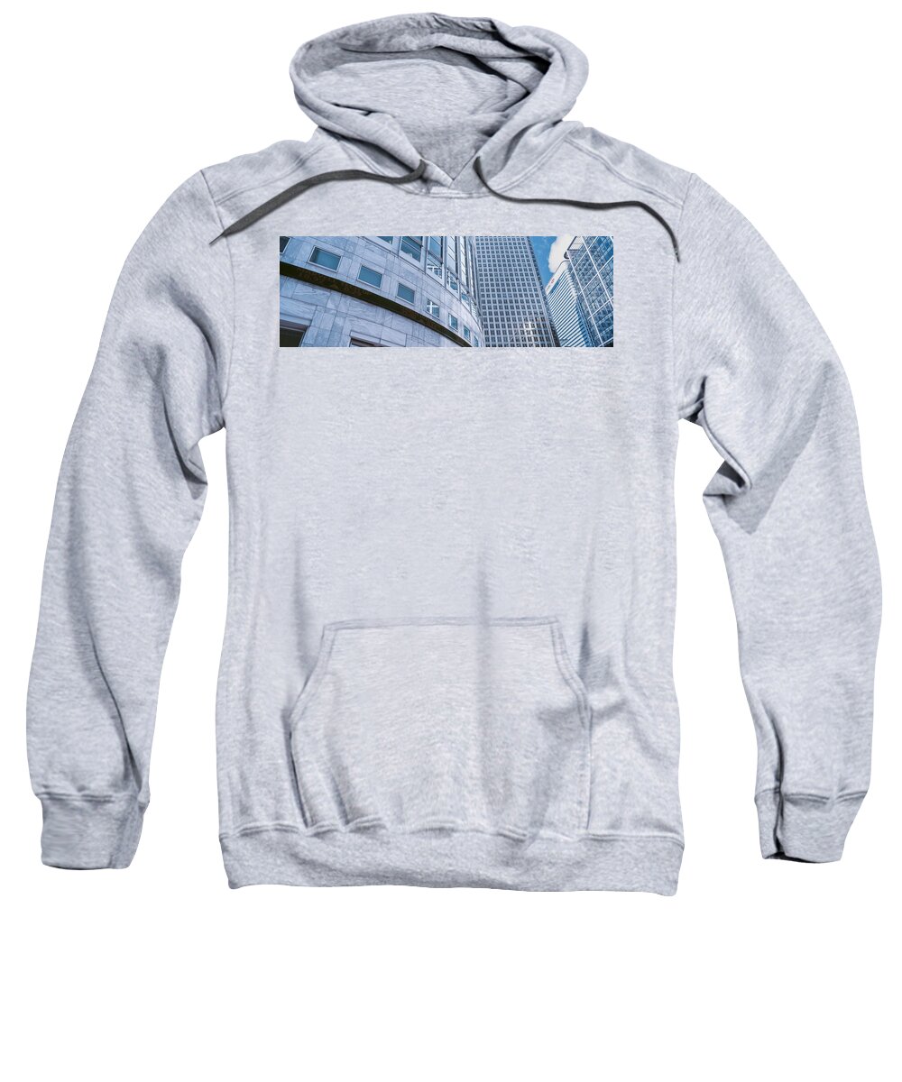 Photography Sweatshirt featuring the photograph Skyscrapers In A City, Canary Wharf #1 by Panoramic Images