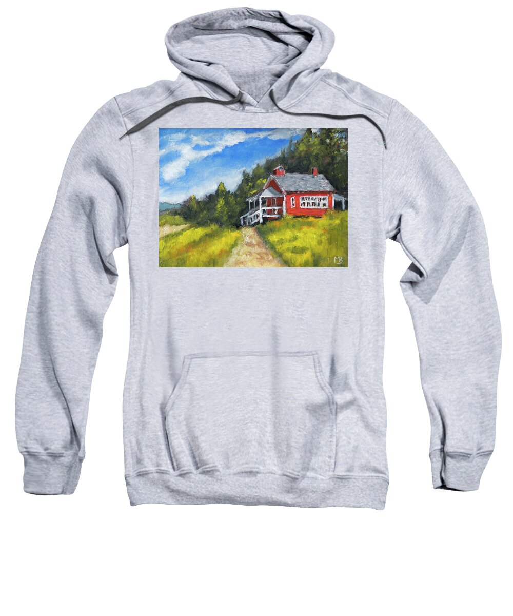 Schoolhouse Sweatshirt featuring the painting Soap Creek Schoolhouse #1 by Mike Bergen
