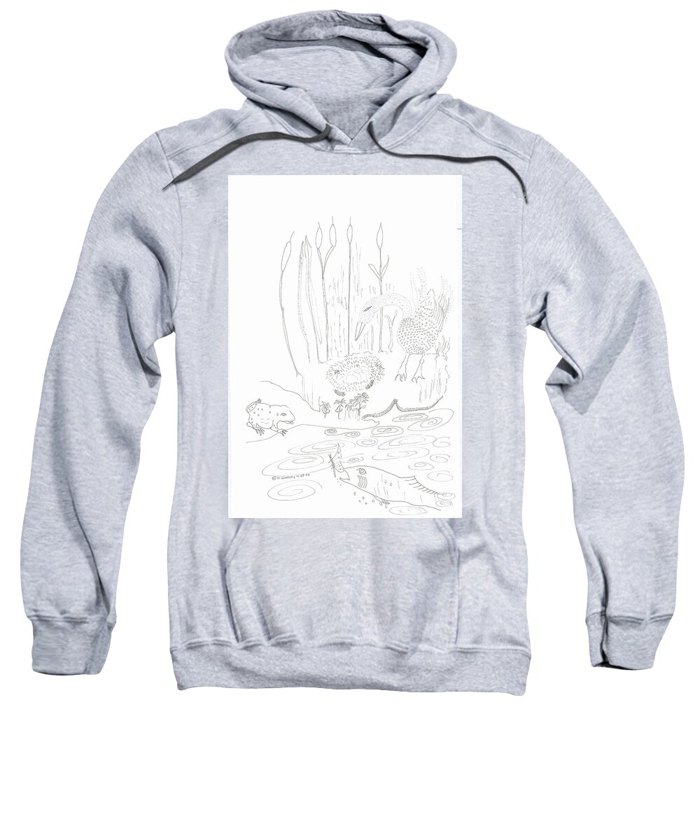 Swan Sweatshirt featuring the painting Swan Eggs #1 by Helen Holden-Gladsky
