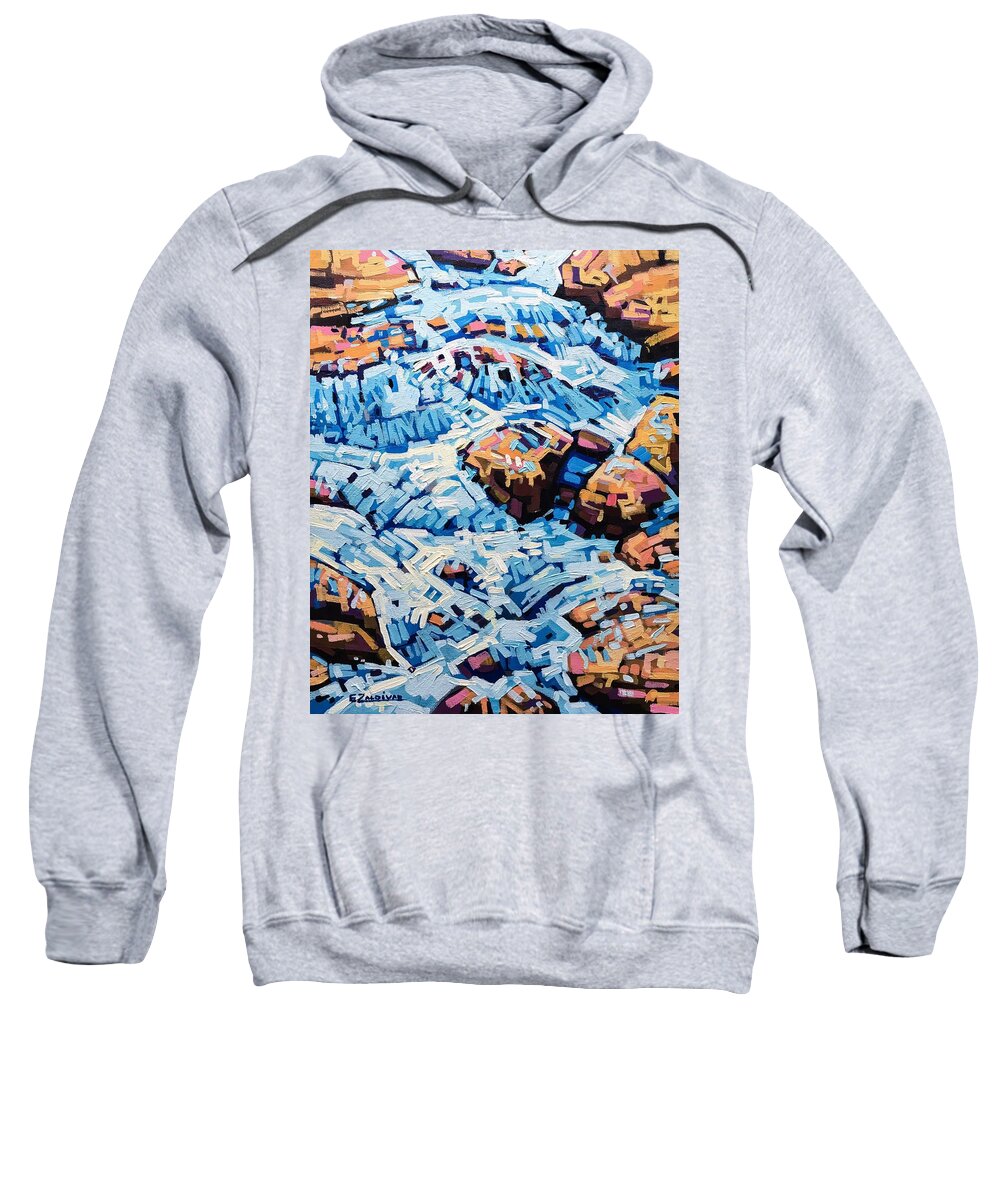 Seashore Sweatshirt featuring the painting The course of the waters #1 by Enrique Zaldivar