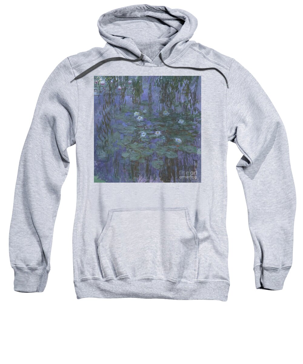 Water Lilies Sweatshirt featuring the painting Water Lilies by Monet by Claude Monet