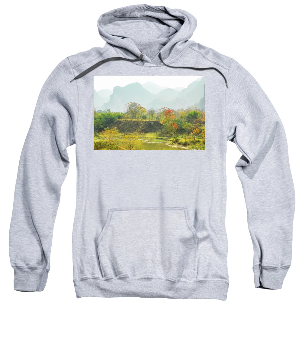 Red Sweatshirt featuring the photograph The colorful autumn scenery #19 by Carl Ning